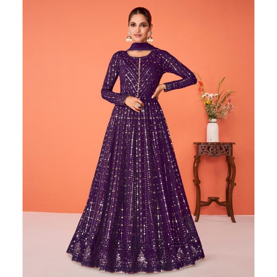 Designer long cheap frock suit