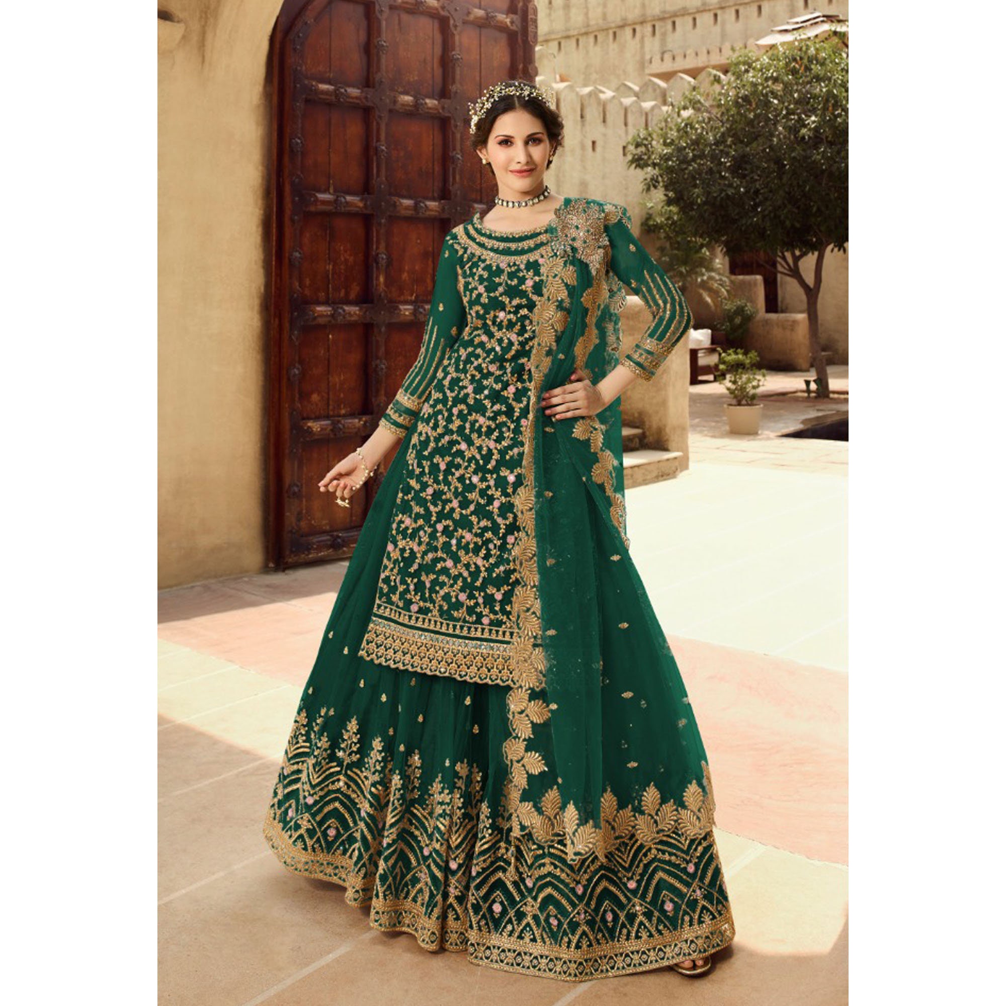 Bridal Wedding Reception Party Wear Designer Straight Sharara | Etsy
