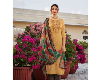 Women's Wear Designer Trouser Pant Suits Hand Made Pakistani Ramadan-Eid Special Party wear Shalwar Kameez Bandhani Printed Dupatta Dresses