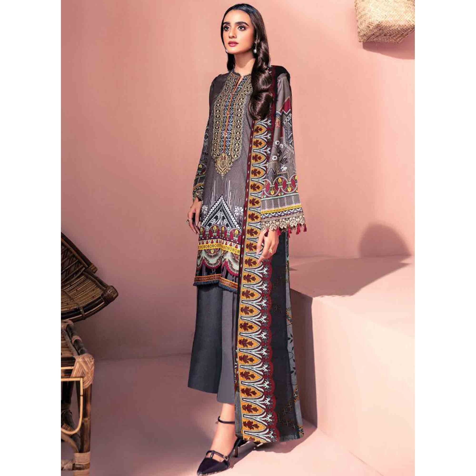 Pakistani lawn Suits Women's Wear Cotton Printed Shalwar Etsy