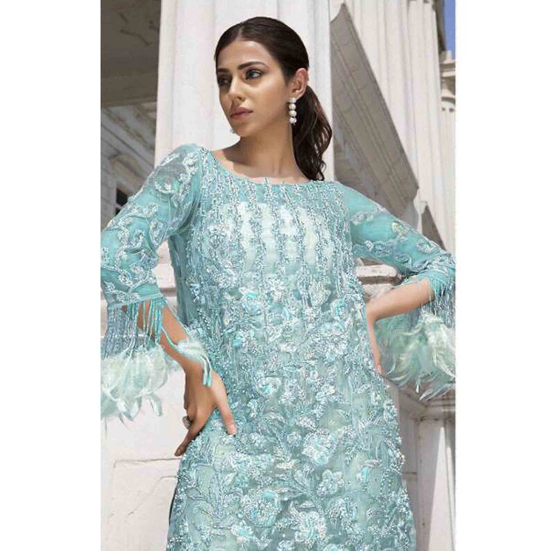 Pink Color Pakistani Designer Knee Length Readymade Salwar Kameez Suit Indian Ethnic Ramadan Party Wear Heavy Shalwar Kameez Plazo Pant Dres