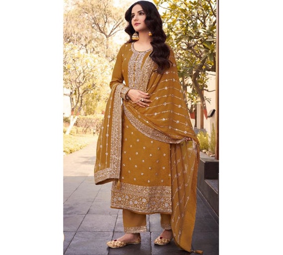 Buy Long Length Salwar Suit For Mehndi Online