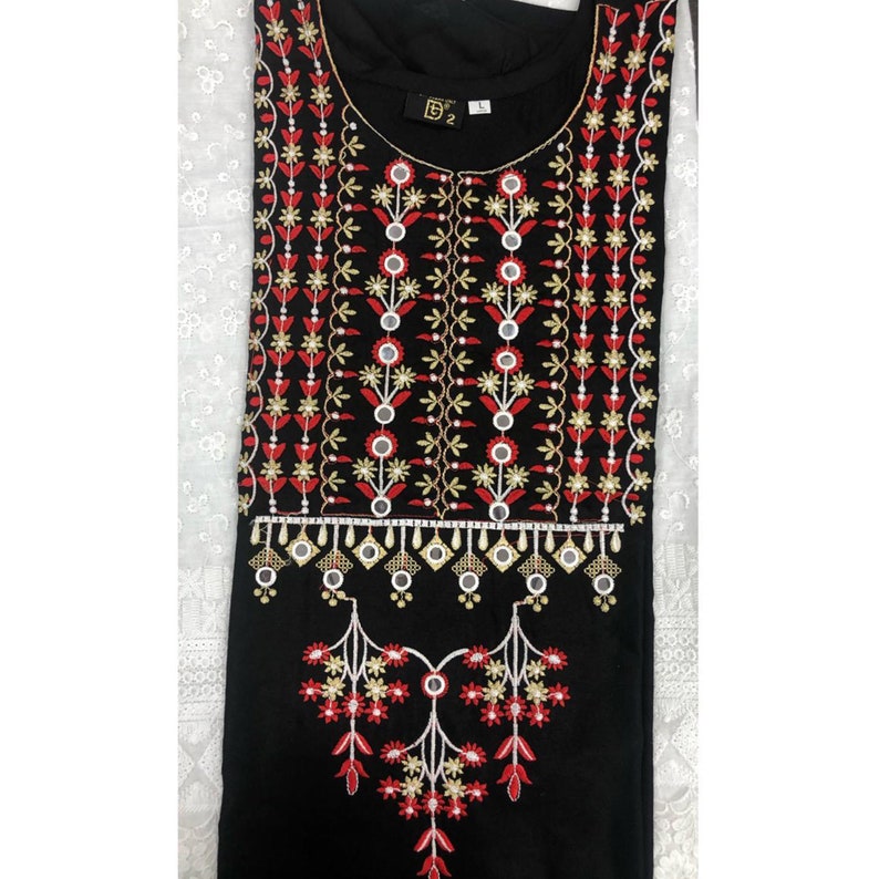 Chikankari Plazzo Suits Embroidery Worked Pakistani Regular Wear Shalwar Kameez Suits Ready Made Simple Printed Cotton Shalwar Plazzo Dress