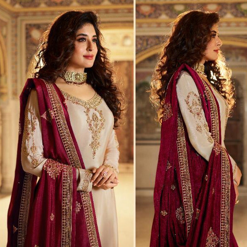 Ramzan Eid Special Red Color Designer Gorgeous Plazzo Dress image 0