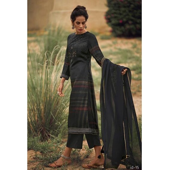 Buy Black Cheapest Price Shalwar Kameez Dupatta Dress Handmade