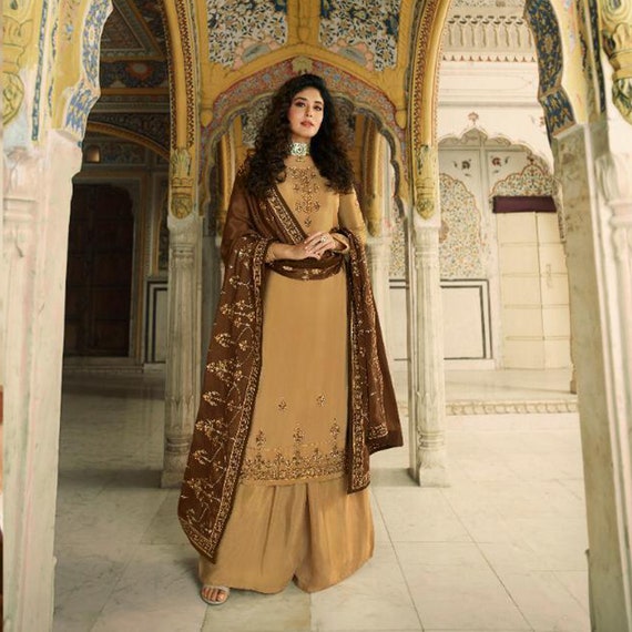 Pakistani Punjabi Plazo Suit with Embroidery #PR198 | Pakistani bridal  dresses, Pakistani dresses, Chiffon collection