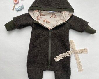 Walk overall hunter green cuffs in hunter green foxes No. 5 with zipper and hood customizable