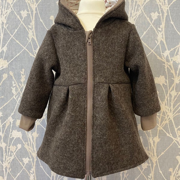 Manteau Walk Walk marron chiné Zip et capuche Personnaliser poignets et doublure (existe aussi dans d'autres coloris walk)