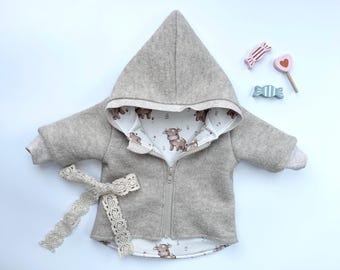 Walk jacket Walk light beige mottled Cuffs in light beige mottled Calves with zipper and
