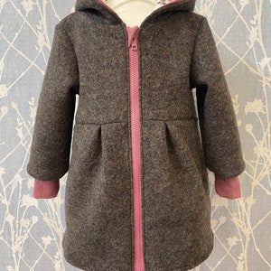 Walk coat Walk brown zipper and hood cuffs pink and lining customizable (also available in all other Walk colors)