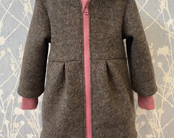 Walk coat Walk brown zipper and hood cuffs pink and lining customizable (also available in all other Walk colors)