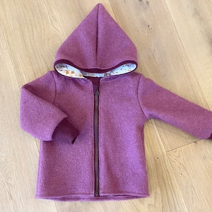 Walk jacket Walk old pink cuffs in berry flowers with zipper and hood cuffs and lining customizable