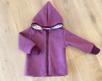 Walk jacket Walk old pink cuffs in berry flowers with zipper and hood Customize cuffs and lining