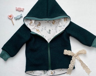 Walk jacket Walk fir green cuffs in mint dragon with zipper and hood cuffs and lining customizable