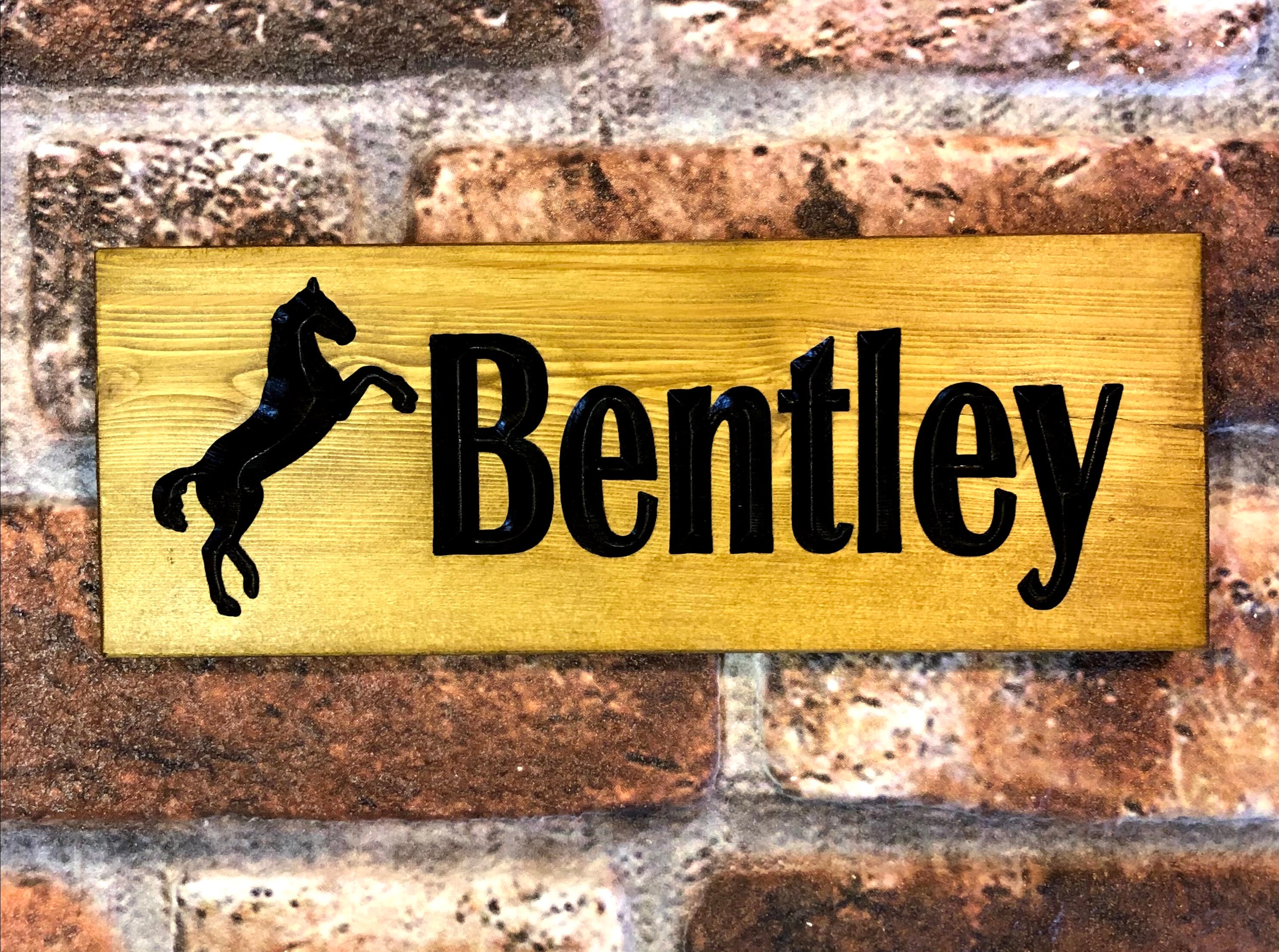 Personalised Horse Stable/stall Name Sign With Prancing Horse Etsy