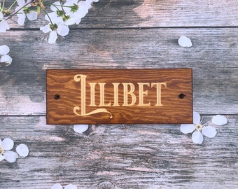 Personalised Horse Stable/Stall Name Sign - Walnut