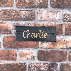 Personalised Horse Stable/Stall Name Sign - Lucida Handwriting Ebony