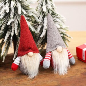 Christmas Gnome Set: Scandinavian Tomte Plush Elf Ornaments