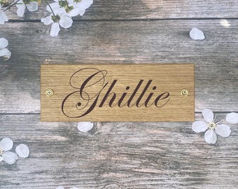 Personalised Laser Engraved Horse/Pony  Stable/Stall Name Sign, Name Plaque - Solid OAK