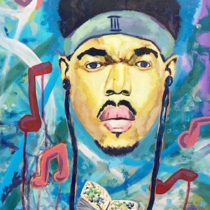 Kolorowanka Chance the Rapper, sztuka ścienna, sztuka na płótnie, wystrój domu