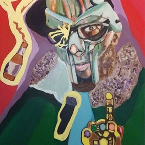 Impresión artística de pared de Mf DOOM y Infinity Guantlet, decoración del hogar