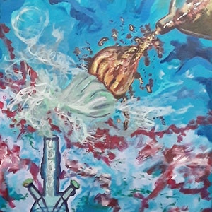 Grün vs Braun Original Gemälde Kunstdruck Wandkunst