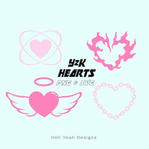 Y2K Heart SVG PNG Graphics