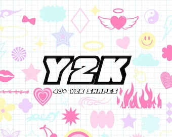 Y2K Shapes Set, 2000S Clipart Bundle, SVG PNG EPS