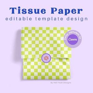Design originale per carta velina/carta da regalo con motivo a scacchi, modificabile in Canva