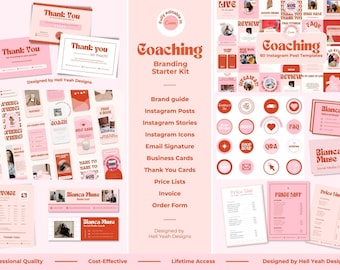 Coaching Branding Starter Kit | Retro Red Canva Templates