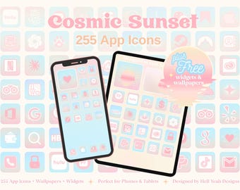 255 Cosmic Sunset App Icons plus FREE Wallpapers & Widgets for phones/tablets