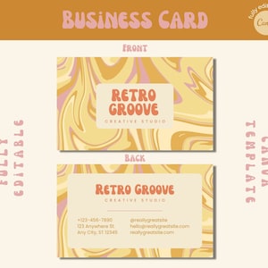 Retro Business Card Canva Template