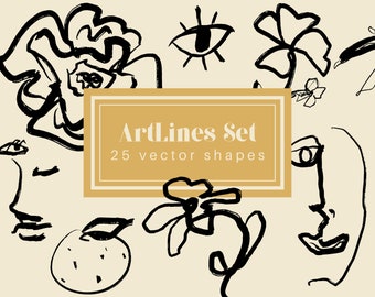 Artline Vector Graphics, Abstract Stroke Lines, COMMERCIAL LICENSE INCLUDED