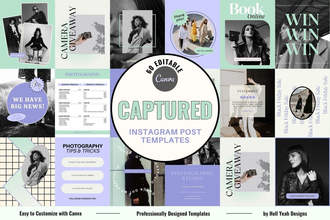 Capture Instagram POST Templates for Canva, Photography Instagram ...
