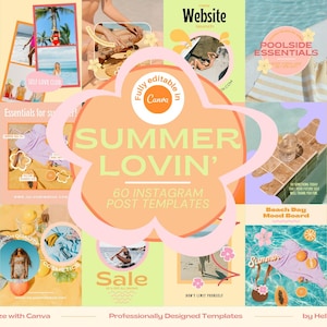 Summer Lovin Instagram Post Templates for Canva