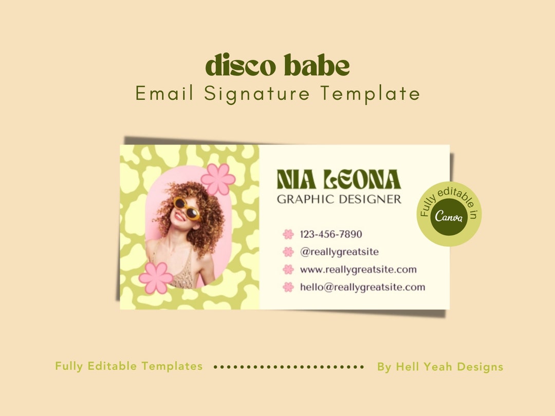 Disco Cowgirl Email Signature Template Design, Edtable in Canva - Etsy