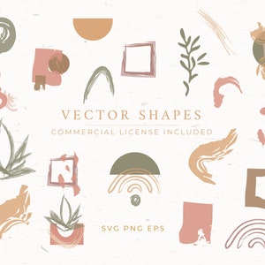Abstract shapes SVG set, Brush Strokes Clipart, Graphic Design Elements, Modern shapes clipart, Brand Elements, COMMERCIAL LICENSE