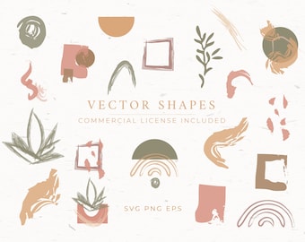 Abstract shapes SVG set, Brush Strokes Clipart, Graphic Design Elements, Modern shapes clipart, Brand Elements, COMMERCIAL LICENSE