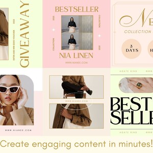 Style Post 60 Aesthetic Instagram POST Templates for Canva, - Etsy
