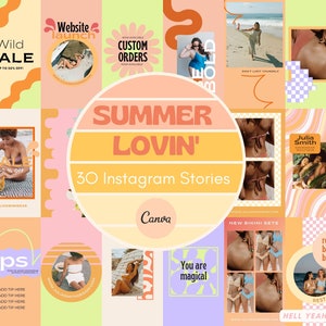 Summer Instagram Story Templates: Funky Canva Designs (Digital Download)