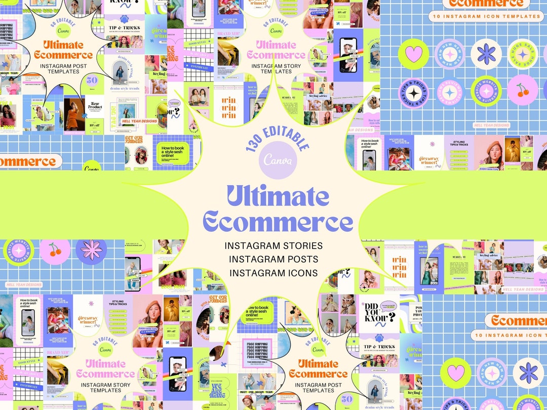 Ultimate Ecommerce Instagram Bundle, Editable Canva Templates - Etsy