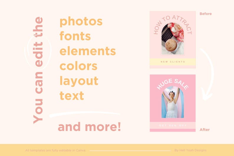 60 Coaching Instagram POST Templates Fully Editable in Canva, - Etsy