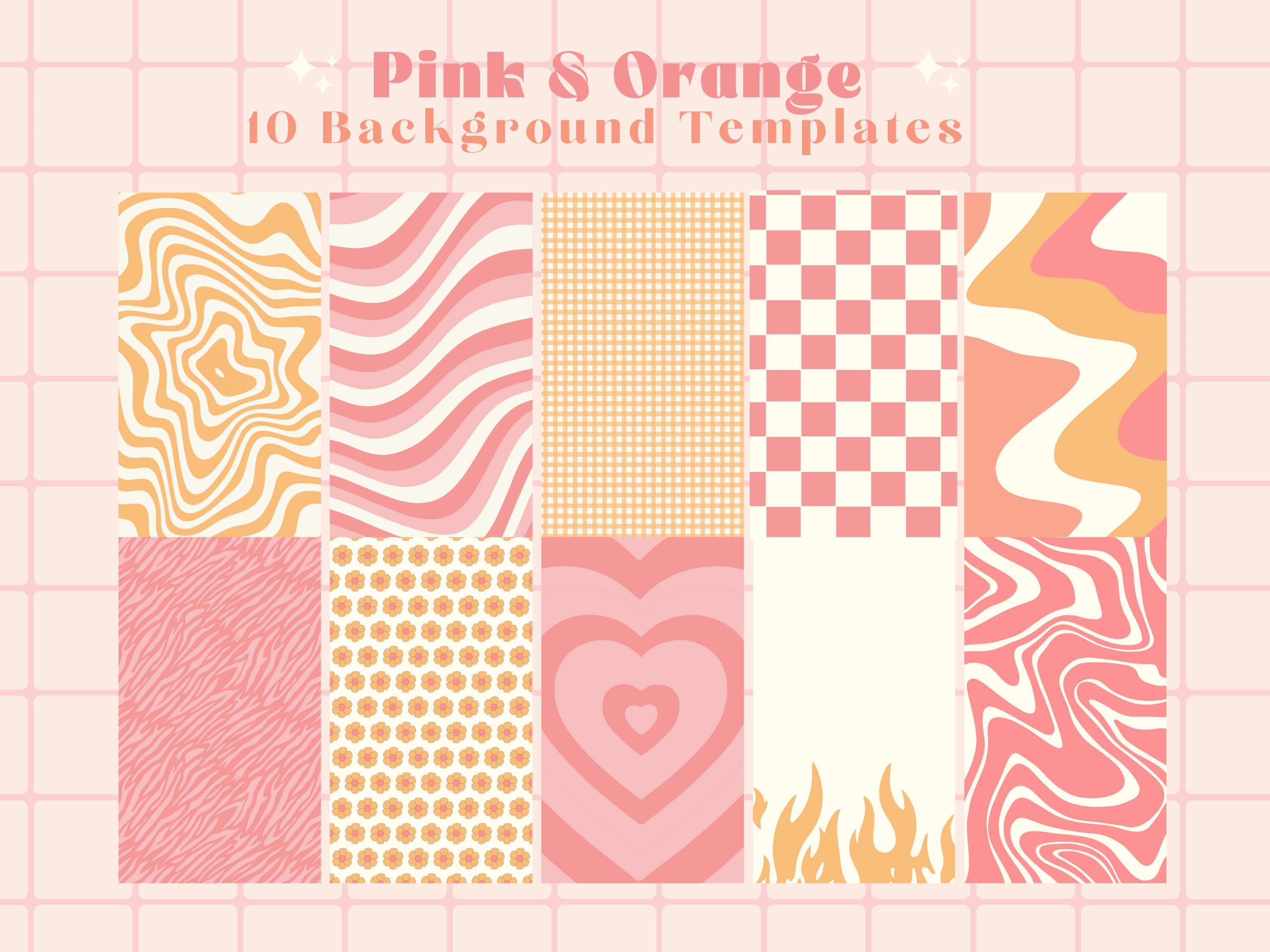 Cute Pink & Orange Instagram Story Backgrounds Phone - Etsy Finland