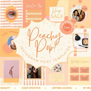 Peachy pop! Instagram Post Templates Canva