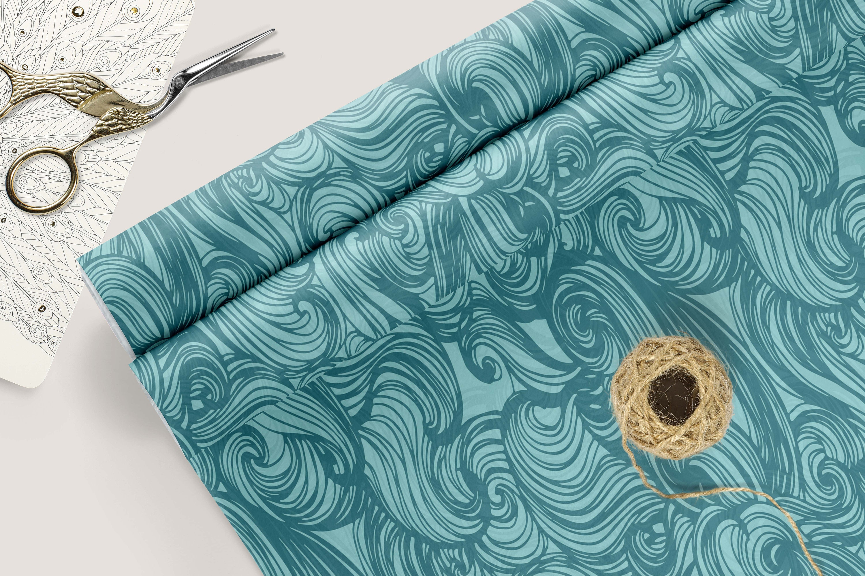Printable Waves Wrapping/tissue Paper Design Tissue Paper Etsy