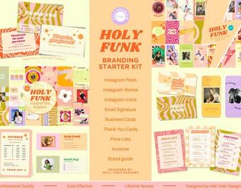 Holy Funk Branding Starter Kit | All in one Templates | Editable in Canva | Brand Guide Included