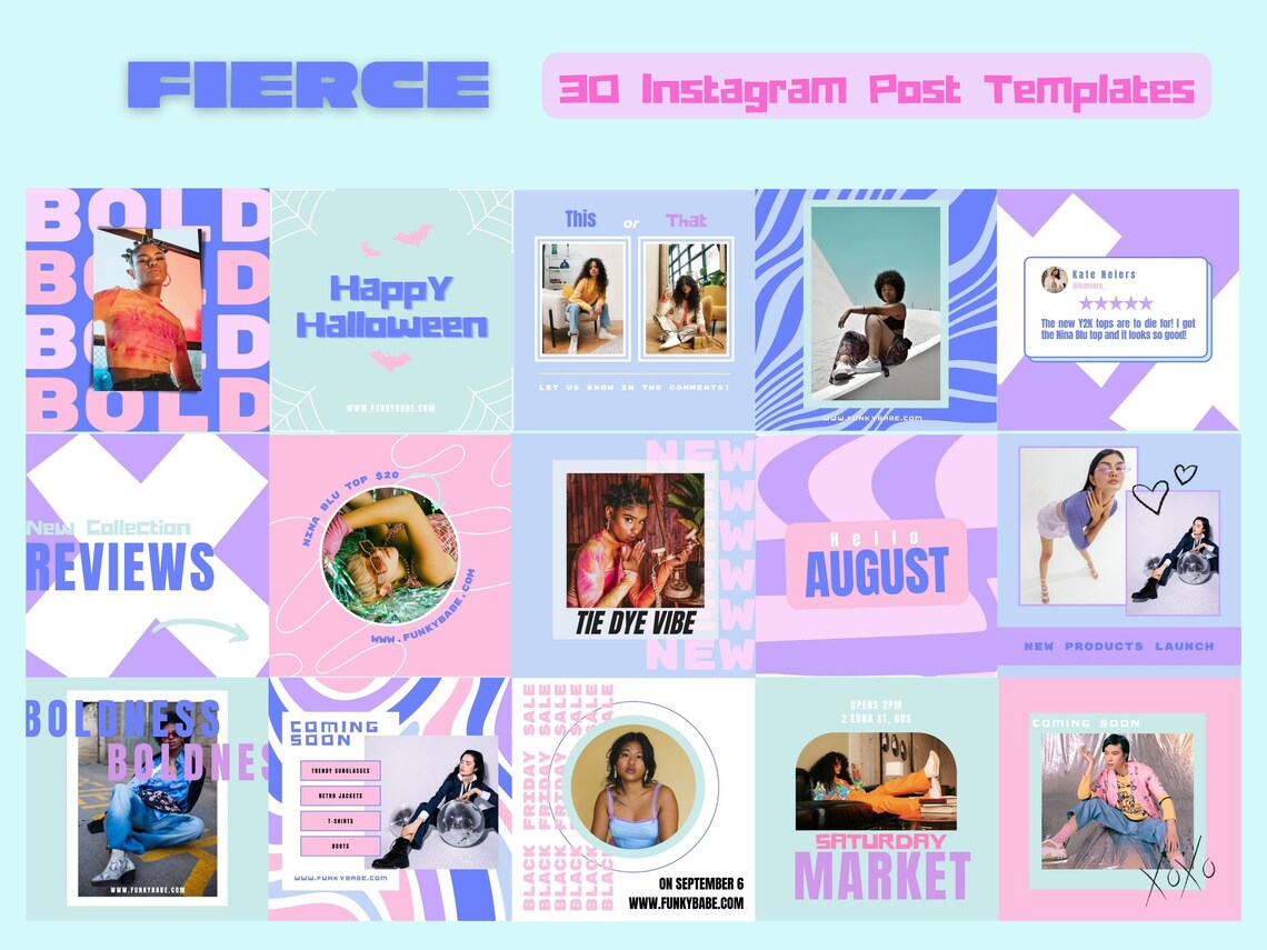 Fierce Instagram Post Templates, Fully Editable in Canva - Etsy