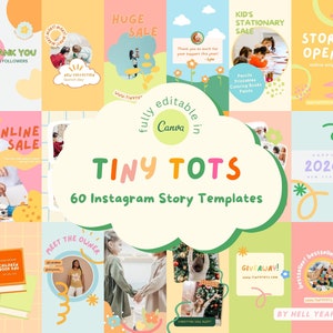 60 Kids Theme Instagram Story Templates Fully editable in Canva