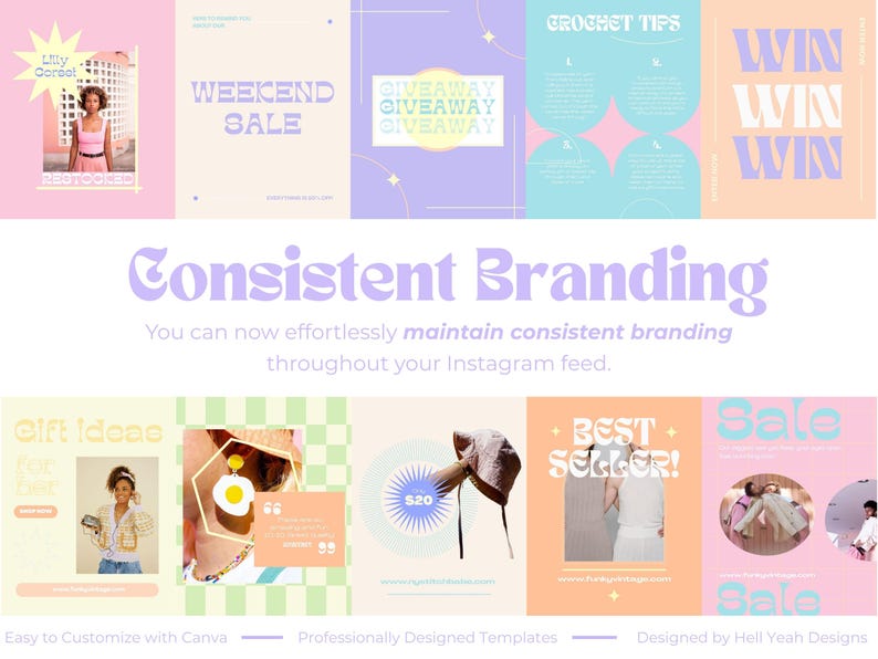 Plantillas de publicaciones de Canva con colores pastel imagen 5