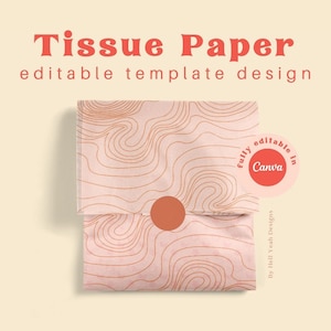 Linee di contorno Modello Carta Velina/Carta da Regalo Design, Modificabile in Canva